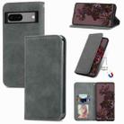 For Google Pixel 7 Retro Skin Feel Magnetic Leather Phone Case(Gray) - 1