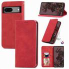 For Google Pixel 7 Retro Skin Feel Magnetic Leather Phone Case(Red) - 1