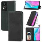 For Infinix Note 11 Retro Skin Feel Magnetic Leather Phone Case(Black) - 1