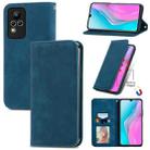 For Infinix Note 11 Retro Skin Feel Magnetic Leather Phone Case(Blue) - 1