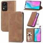 For Infinix Note 11 Retro Skin Feel Magnetic Leather Phone Case(Brown) - 1