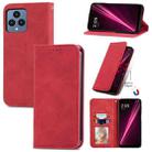 For T-Mobile Revvl 6 5G Retro Skin Feel Magnetic Leather Phone Case(Red) - 1