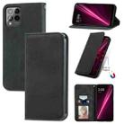 For T-Mobile Revvl 6 Pro 5G Retro Skin Feel Magnetic Leather Phone Case(Black) - 1