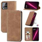 For T-Mobile Revvl 6 Pro 5G Retro Skin Feel Magnetic Leather Phone Case(Brown) - 1