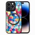 For iPhone 14 Pro Colored Drawing Leather Back Cover Magsafe Phone Case(Magic Space) - 1