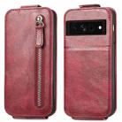 For Google Pixel 7 Zipper Wallet Vertical Flip Leather Phone Case(Red) - 1