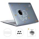 For MacBook Pro 13.3 A1706/A1989/A2159 ENKAY Hat-Prince 3 in 1 Spaceman Pattern Laotop Protective Crystal Case with TPU Keyboard Film / Anti-dust Plugs, Version:EU(Spaceman No.5) - 1