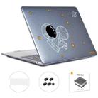 For MacBook Pro 13.3 A1708 ENKAY Hat-Prince 3 in 1 Spaceman Pattern Laotop Protective Crystal Case with TPU Keyboard Film / Anti-dust Plugs, Version:EU(Spaceman No.5) - 1