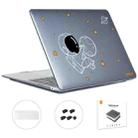 For MacBook Air 13.3 2018 A1932 ENKAY Hat-Prince 3 in 1 Spaceman Pattern Laotop Protective Crystal Case with TPU Keyboard Film / Anti-dust Plugs, Version:EU(Spaceman No.5) - 1