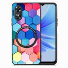 For OPPO A17 Colored Drawing Leather Back Cover Magsafe Phone Case(Colorful Cube) - 1
