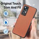 For Xiaomi 12T Carbon Fiber Texture Leather Back Cover Phone Case(Brown) - 5