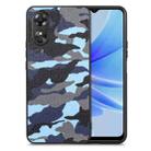 For OPPO A17 Camouflage Leather Back Cover Phone Case(Blue) - 1