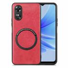 For OPPO A17 Solid Color Magsafe Leather Phone Case(Red) - 1