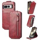 For Google Pixel 7 Pro Zipper Wallet Vertical Flip Leather Phone Case(Red) - 1