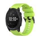 For Garmin Tactix Delta 26mm Horizontal Texture Silicone Watch Band with Removal Tool(Lime Green) - 1