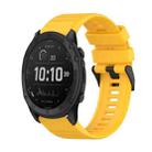 For Garmin Tactix Delta 26mm Horizontal Texture Silicone Watch Band with Removal Tool(Yellow) - 1