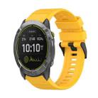For Garmin Enduro 26mm Horizontal Texture Silicone Watch Band with Removal Tool(Yellow) - 1