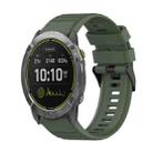 For Garmin Enduro 26mm Horizontal Texture Silicone Watch Band with Removal Tool(Army Green) - 1