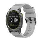 For Garmin Enduro 26mm Horizontal Texture Silicone Watch Band with Removal Tool(Grey) - 1