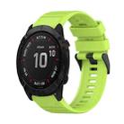 For Garmin Fenix 6X 26mm Horizontal Texture Silicone Watch Band with Removal Tool(Lime Green) - 1