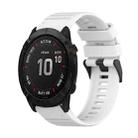 For Garmin Fenix 6X Sapphire 26mm Horizontal Texture Silicone Watch Band with Removal Tool(White) - 1