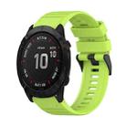 For Garmin Fenix 6X Sapphire 26mm Horizontal Texture Silicone Watch Band with Removal Tool(Lime Green) - 1