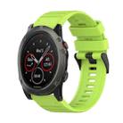 For Garmin Fenix 5X Sapphire 26mm Horizontal Texture Silicone Watch Band with Removal Tool(Lime Green) - 1