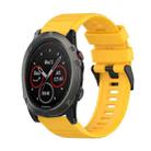 For Garmin Fenix 5X Sapphire 26mm Horizontal Texture Silicone Watch Band with Removal Tool(Yellow) - 1