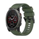 For Garmin Fenix 5X Sapphire 26mm Horizontal Texture Silicone Watch Band with Removal Tool(Army Green) - 1