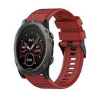 For Garmin Fenix 5X Sapphire 26mm Horizontal Texture Silicone Watch Band with Removal Tool(Red) - 1