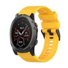 For Garmin Fenix 5X Plus 26mm Horizontal Texture Silicone Watch Band with Removal Tool(Yellow) - 1