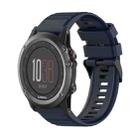 For Garmin Fenix 3 26mm Horizontal Texture Silicone Watch Band with Removal Tool(Navy Blue) - 1