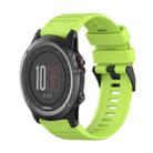 For Garmin Fenix 3 26mm Horizontal Texture Silicone Watch Band with Removal Tool(Lime Green) - 1