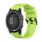 For Garmin Fenix 3 HR 26mm Horizontal Texture Silicone Watch Band with Removal Tool(Lime Green) - 1