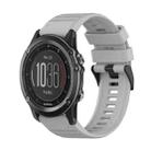 For Garmin Fenix 3 HR 26mm Horizontal Texture Silicone Watch Band with Removal Tool(Grey) - 1