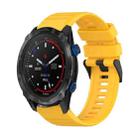 For Garmin Descent MK 2i 26mm Horizontal Texture Silicone Watch Band with Removal Tool(Yellow) - 1