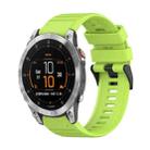 For Garmin Epix Gen 2 22mm Horizontal Texture Silicone Watch Band with Removal Tool(Lime Green) - 1