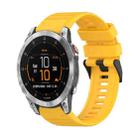 For Garmin Epix Gen 2 22mm Horizontal Texture Silicone Watch Band with Removal Tool(Yellow) - 1
