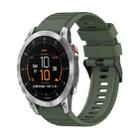 For Garmin Epix Gen 2 22mm Horizontal Texture Silicone Watch Band with Removal Tool(Army Green) - 1