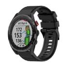 For Garmin Approach S62 22mm Horizontal Texture Silicone Watch Band with Removal Tool(Black) - 1