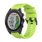For Garmin Approach S62 22mm Horizontal Texture Silicone Watch Band with Removal Tool(Lime Green) - 1