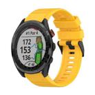 For Garmin Approach S62 22mm Horizontal Texture Silicone Watch Band with Removal Tool(Yellow) - 1