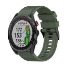 For Garmin Approach S62 22mm Horizontal Texture Silicone Watch Band with Removal Tool(Army Green) - 1