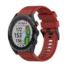 For Garmin Approach S62 22mm Horizontal Texture Silicone Watch Band with Removal Tool(Red) - 1