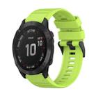 For Garmin Fenix 6 GPS 22mm Horizontal Texture Silicone Watch Band with Removal Tool(Lime Green) - 1