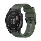 For Garmin Fenix 6 GPS 22mm Horizontal Texture Silicone Watch Band with Removal Tool(Army Green) - 1