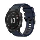 For Garmin Fenix 6 Sapphire GPS 22mm Horizontal Texture Silicone Watch Band with Removal Tool(Navy Blue) - 1