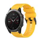 For Garmin Fenix 5 22mm Horizontal Texture Silicone Watch Band with Removal Tool(Yellow) - 1