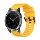 For Garmin Quatix 5 22mm Horizontal Texture Silicone Watch Band with Removal Tool(Yellow) - 1