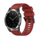 For Garmin Quatix 5 22mm Horizontal Texture Silicone Watch Band with Removal Tool(Red) - 1